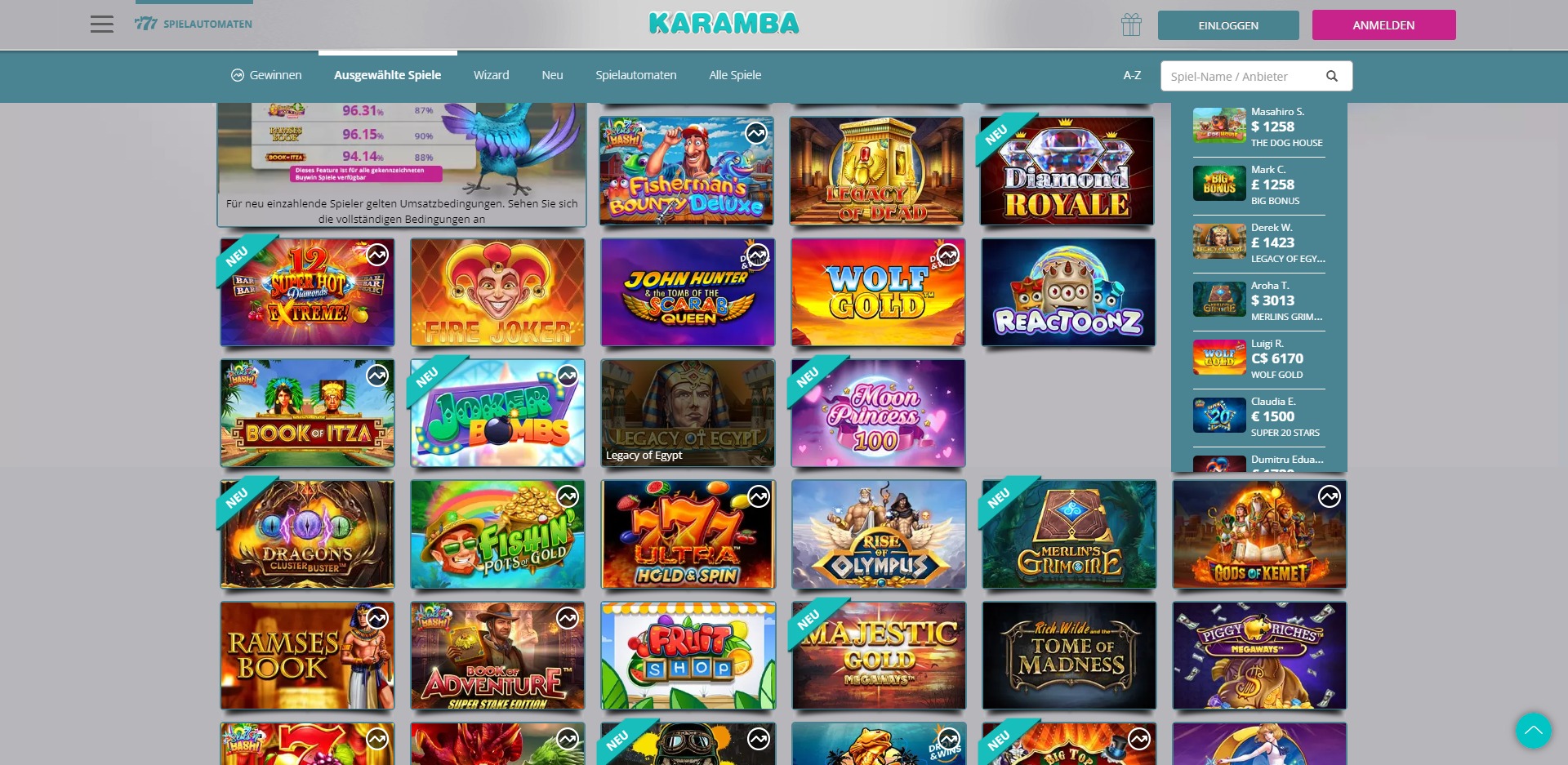 Karamba Casino Erfahrungen & Test mit Bonus ohne Einzahlung